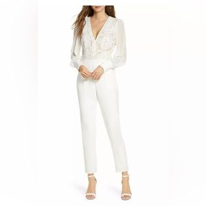 Adelyn Rae Farrah Lace Long Sleeve Jumpsuit